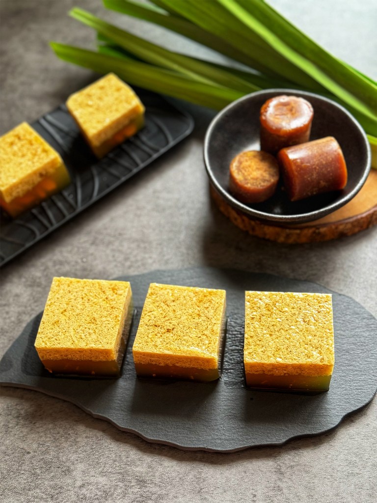 palm sugar on a serving slate